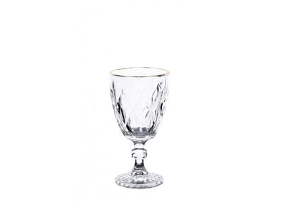 Set 6 calici vino in vetro Kreaty Gold