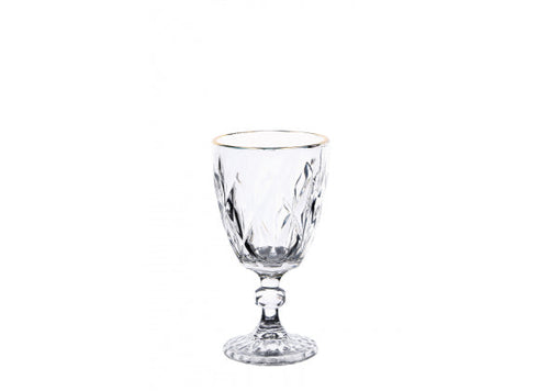 Set 6 calici vino in vetro Kreaty Gold