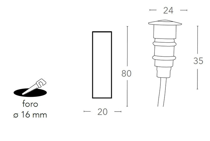 Led segnapassi da incasso tondi a pavimento o parete BARRET in alluminio finitura nickel 3000K