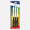 Conf da 6 coltelli da tavola con manico nero, lama inox seghettata 11 cm