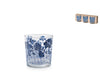 Set 3 bicchieri blu seta vetro decorato cl 35