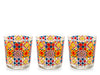 Set 3 bicchieri mosaika  vetro decorato cl 35