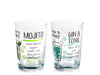 Set 6 bicchieri cocktail in vetro decoro gin tonic e mojito 50cl