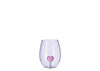 Bicchiere in vetro con figura 3d cuore rosa