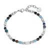 Luca Barra - Bracciale con pietre marrone occhio di tigre