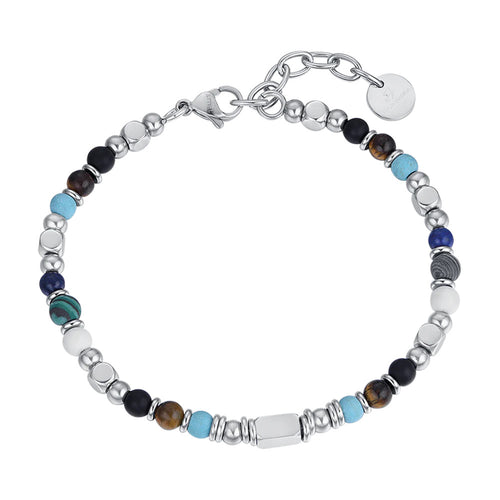 Luca Barra - Bracciale con pietre marrone occhio di tigre