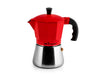 Caffettiera in alluminio con caldaia in acciaio inox inoxpran tazze tre rosso