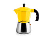 Caffettiera in alluminio con caldaia in acciaio inox inoxpran tazze tre giallo