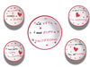Set quattro piatti fondi per zuppa 20 cm con scritte + insalatiera 27 cm con scritta