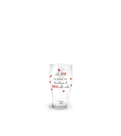 Bicchiere per birra 40 cl con scritta la vita va presa un bicchiere di birra alla volta