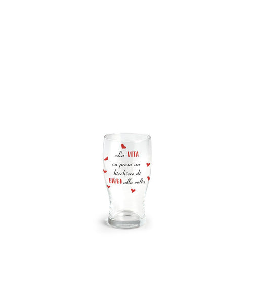 Bicchiere per birra 40 cl con scritta la vita va presa un bicchiere di birra alla volta