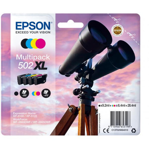 Confezione multipla Epson 502XL - Confezione da 4 - XL - Nero, Giallo, Ciano, Magenta