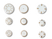 Set 18 pezzi fantasia mista mix match strisce