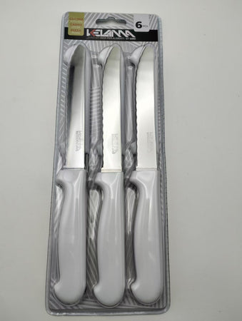 Kelama deluxe coltello da tavola bianco 6 pz