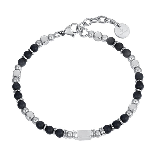 Luca Barra - Bracciale con pietre agata nere