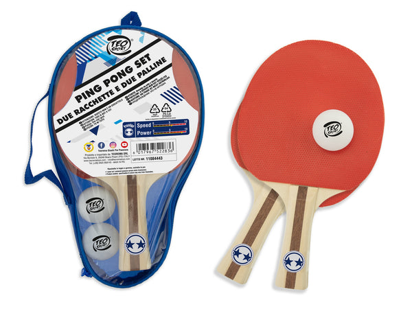 Teosport - Set Ping Pong 2 Stelle con 2 Palle
