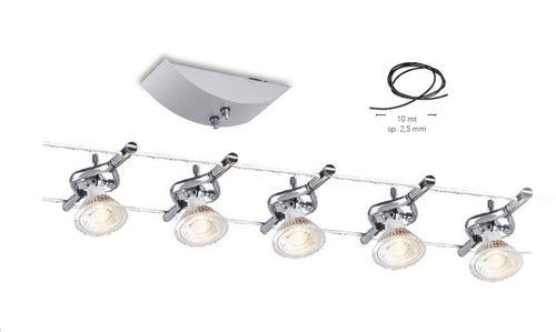 Sistema Cavi tesi METRO per applicazione led illuminazione da soffitto lampade appese 10 mt