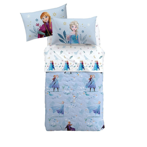 Copriletto  Primaverile Trapuntato  Frozen Elsa & Anna - Caleffi Kids in cotone