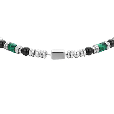 Luca Barra - Bracciale uomo in acciaio agata nera