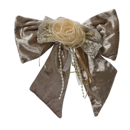 Fiocco in velluto decorazione natalizia per albero e ghirlanda da 28 cm