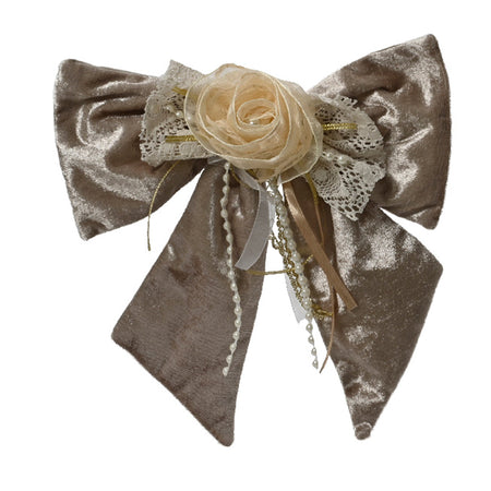 Fiocco in velluto decorazione natalizia per albero e ghirlanda da 28 cm