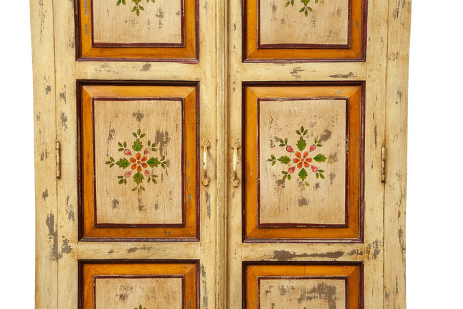 Biscottini Biscottini Stipo Vintage Legno Massiccio Dipinto a Mano 4 Piani 90x46x150