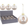 12 palline per albero di natale in vetro ramato da Ø 10 cm pendaglio decorato