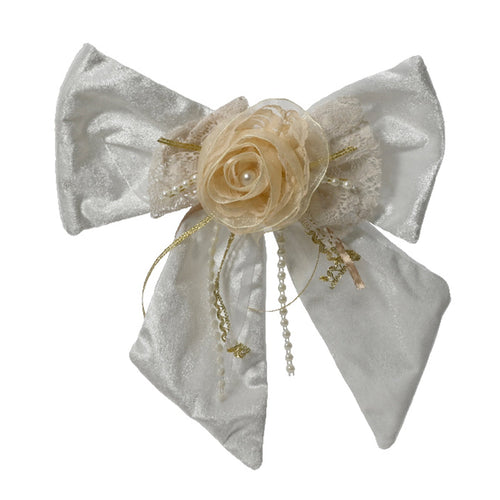 Fiocco in velluto decorazione natalizia per albero e ghirlanda da 28 cm