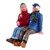 Parlare insieme sulla panchina, personaggio per villaggio di Natale in poliresina