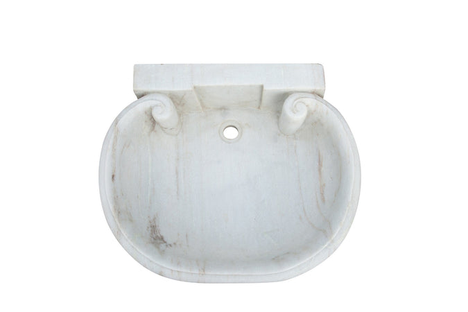Biscottini Lavandino in marmo bianco Vasca realizzata completamente Offerta Speciale