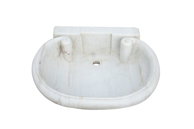Biscottini Lavandino in marmo bianco Vasca realizzata completamente Offerta Speciale