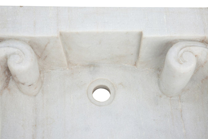 Biscottini Lavandino in marmo bianco Vasca realizzata completamente Offerta Speciale
