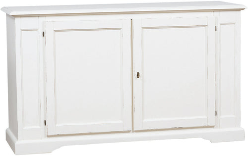 Biscottini Biscottini Credenza Country legno massello tiglio bianca anticata 180x58x105