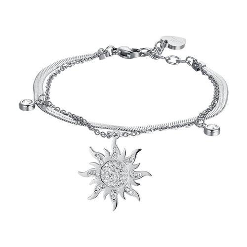 Luca Barra - Bracciale con sole con cristalli bianchi