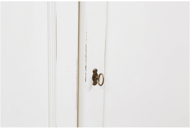 Biscottini Biscottini Credenza Country legno massello tiglio bianca anticata 180x58x105