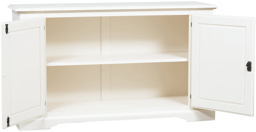 Biscottini Biscottini Credenza Country legno massello tiglio bianca anticata 180x58x105