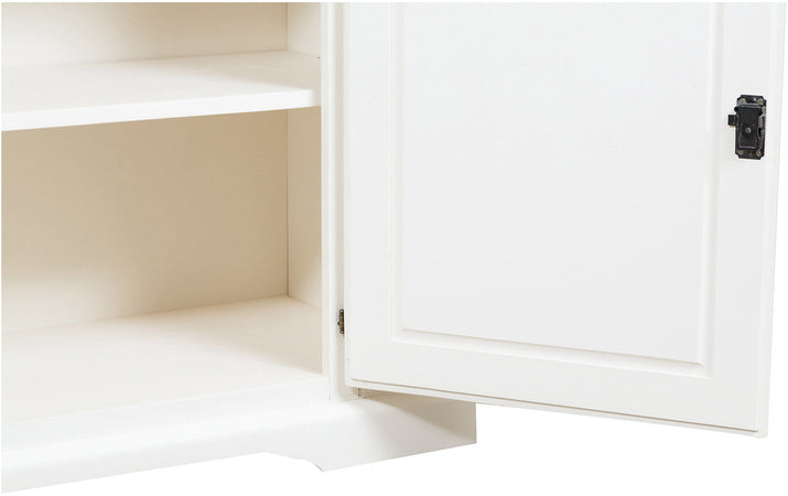 Biscottini Biscottini Credenza Country legno massello tiglio bianca anticata 180x58x105