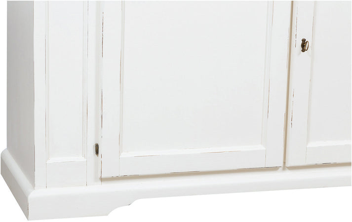 Biscottini Biscottini Credenza Country legno massello tiglio bianca anticata 180x58x105