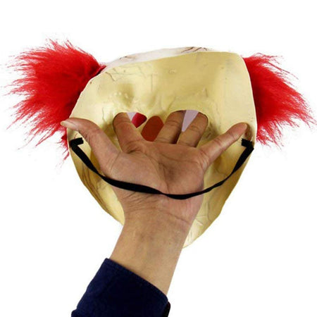 Maschera in lattice realistica pagliaccio con capelli rossi per carnevale e halloween