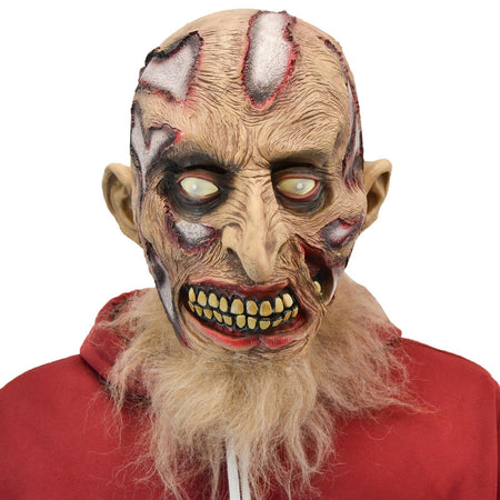 Maschera in lattice realistica mostro zombie con barba per carnevale e halloween