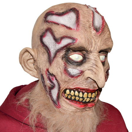 Maschera in lattice realistica mostro zombie con barba per carnevale e halloween