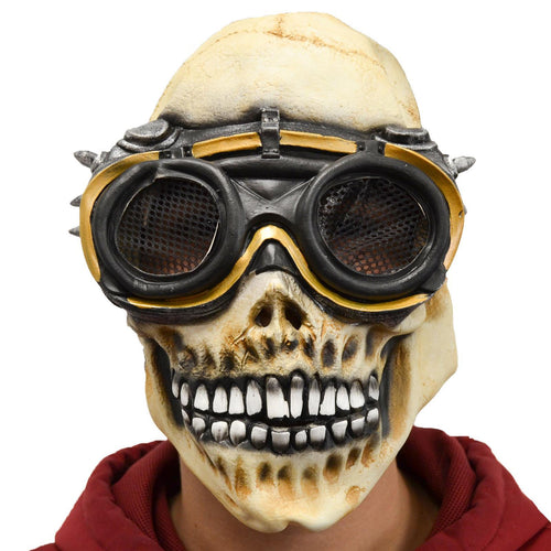 Maschera in lattice realistica mostro teschio con occhiali per carnevale e halloween