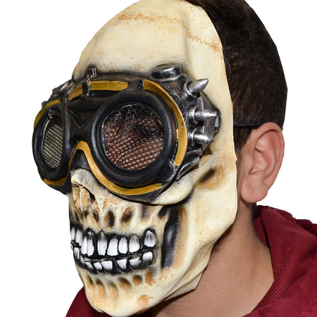 Maschera in lattice realistica mostro teschio con occhiali per carnevale e halloween