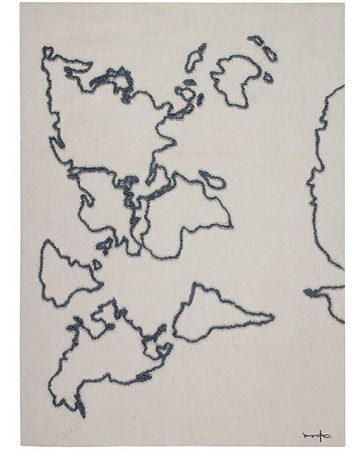 Decorazione da Parete in Tessuto Cartina Geografica, Naturale - 120 x Lorena Canals