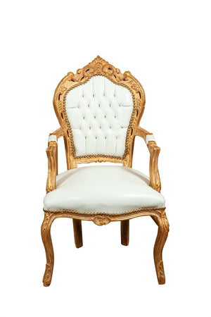 Biscottini Poltrona Luigi XVI Biscottini Legno Faggio Foglia Oro 60x60x107 Intagliata