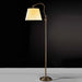 Piantana classica Illuminando STREET SOFT TE LED lampada terra braccio orientabile metallo brunito paralume pergamena avorio E27