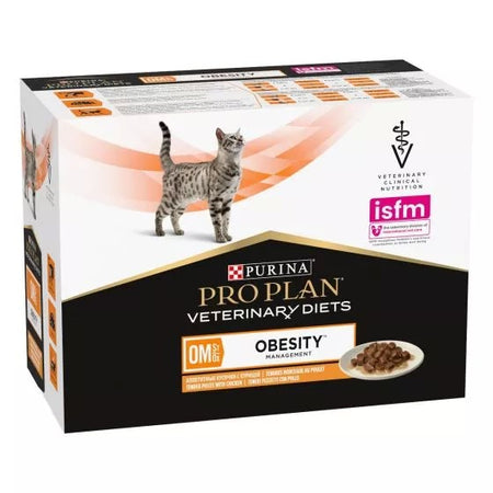 Purina Pro Plan Veterinany Diets Umido Gatto OM Obesity Pollo 10x85gr