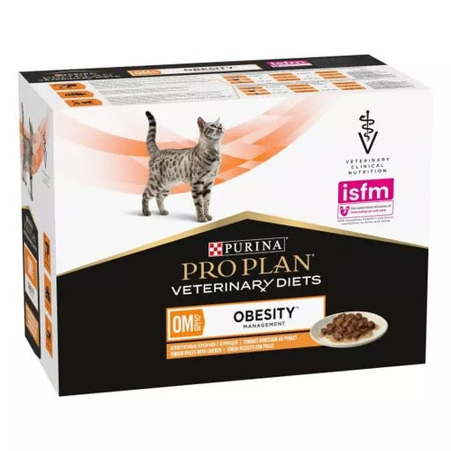 Purina Pro Plan Veterinany Diets Umido Gatto OM Obesity Pollo 10x85gr