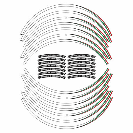 Kit strisce adesive per cerchi ruote 17" compatibili con Suzuki GSXS 1000 GT