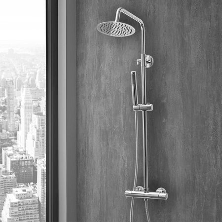 Colonna Doccia Termostatica Rotonda Cromata PIAVE